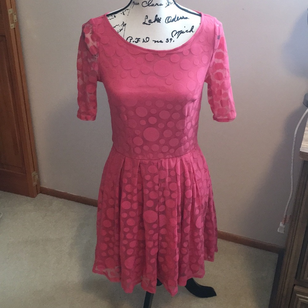 Lauren Conrad pink polka dot dress